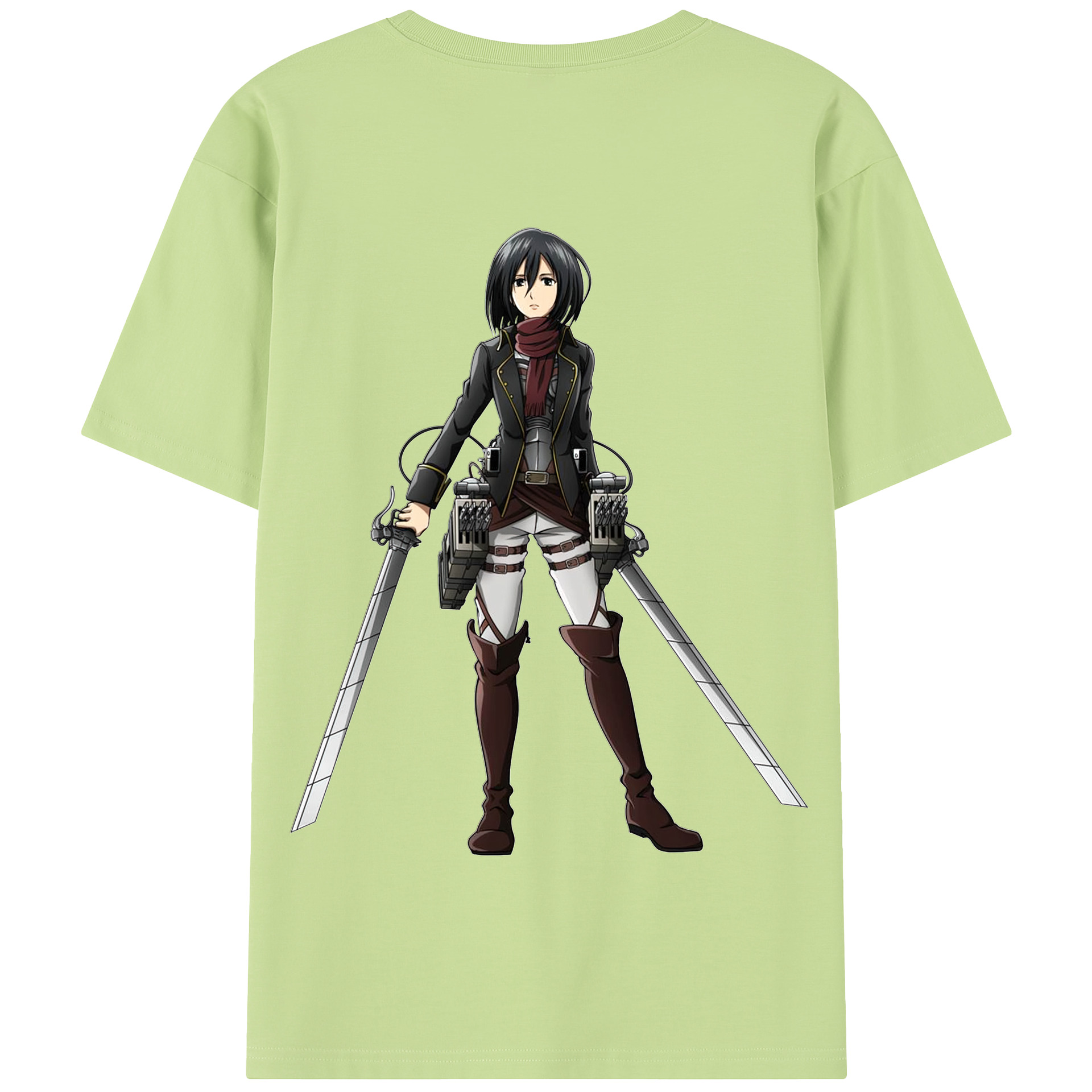 （画像用） 進撃の巨人 ミカサ·アッカーマン Attack on Titan Mikasa Ackerman 綿100％半袖Tシャツ（背面プリント）